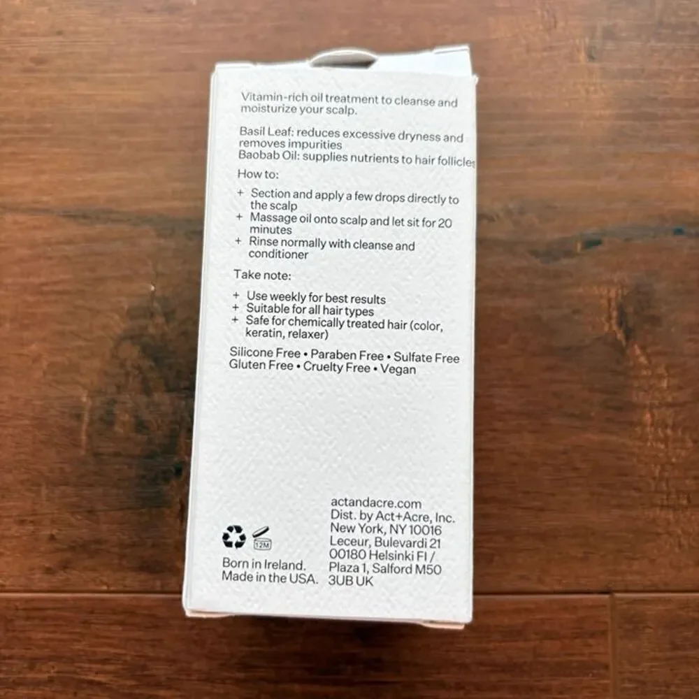 Act+Acre Cold Processed Scalp Detox Oil For Dry Scalp | Brand New In Box